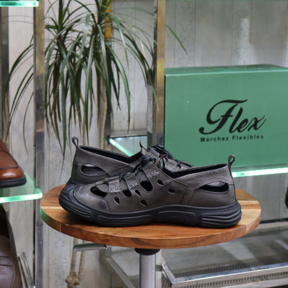 Sandale en Cuir Gris Nubuck -  Austin