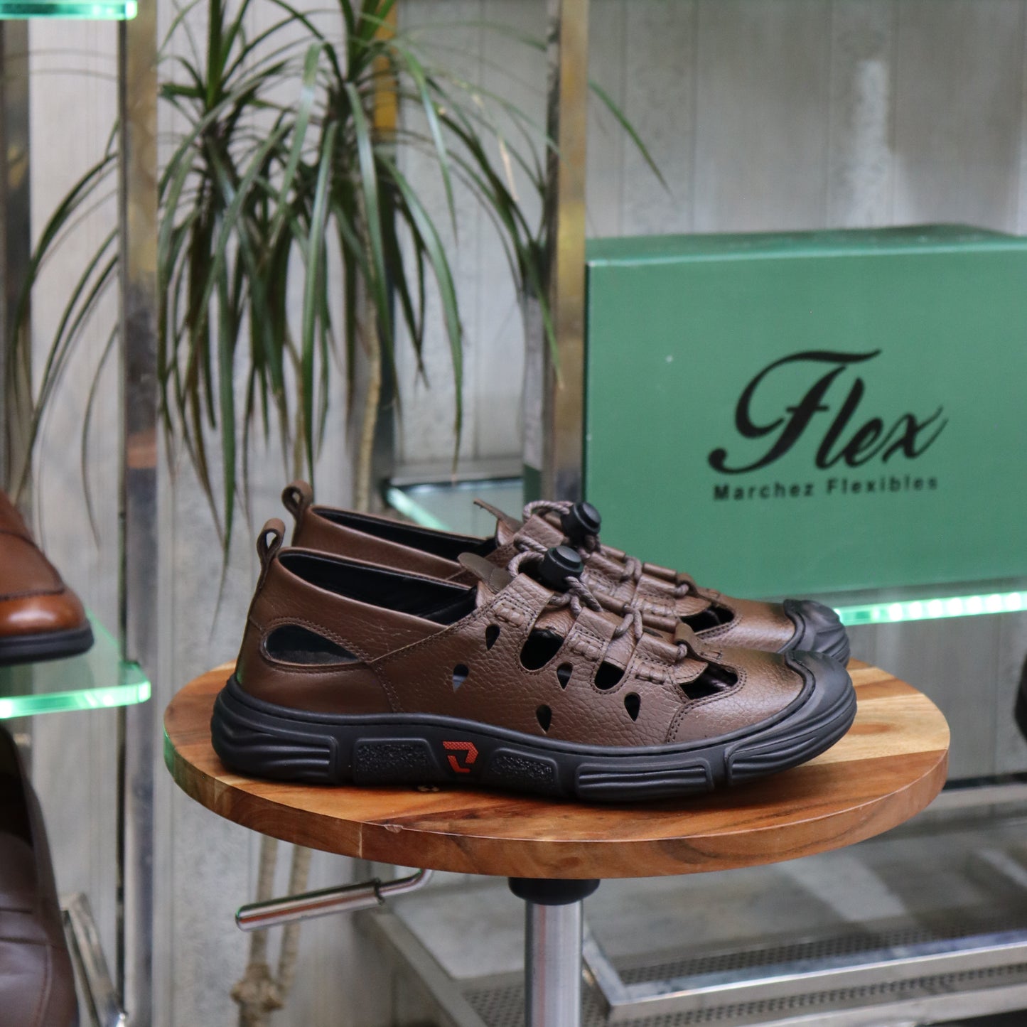 Sandale En Cuir  Tabac  -  Austin