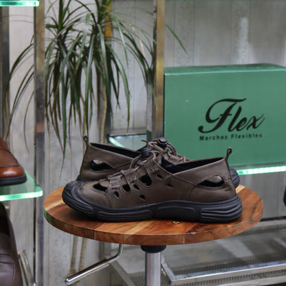 Sandale En Cuir Marron Nubuck  -  Austin