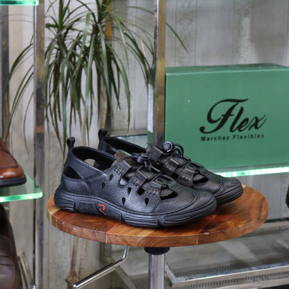 Sandale En Cuir Noir -  Austin