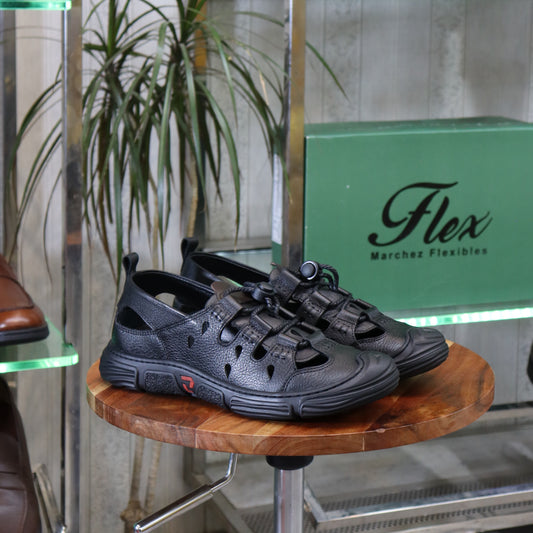 Sandale En Cuir Noir -  Austin