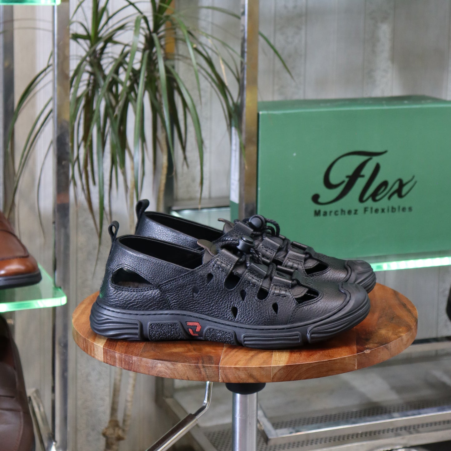 Sandale En Cuir Noir -  Austin