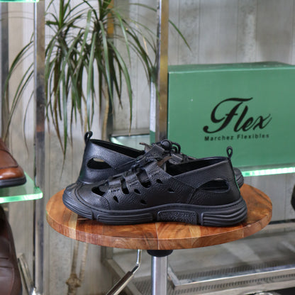 Sandale En Cuir Noir -  Austin