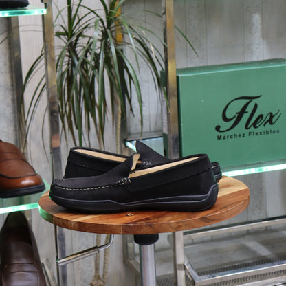 Mocassin en Cuir Noir nubuck -  Achille