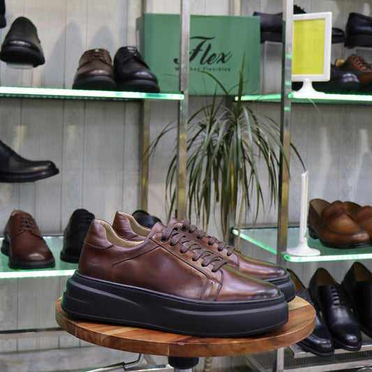 Basket en Cuir Marron 1 - Bart