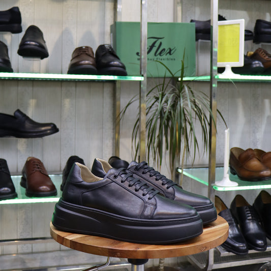 Basket en Cuir Noir 1 - Bart