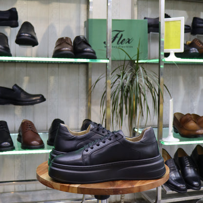 Basket en Cuir Noir 1 - Bart