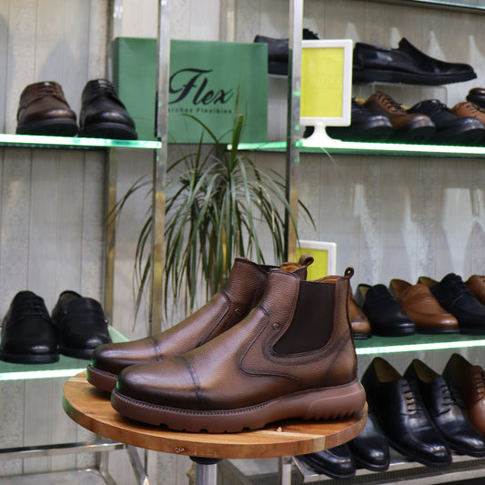 Bottine Chelsea En Cuir Tabac -  Astour