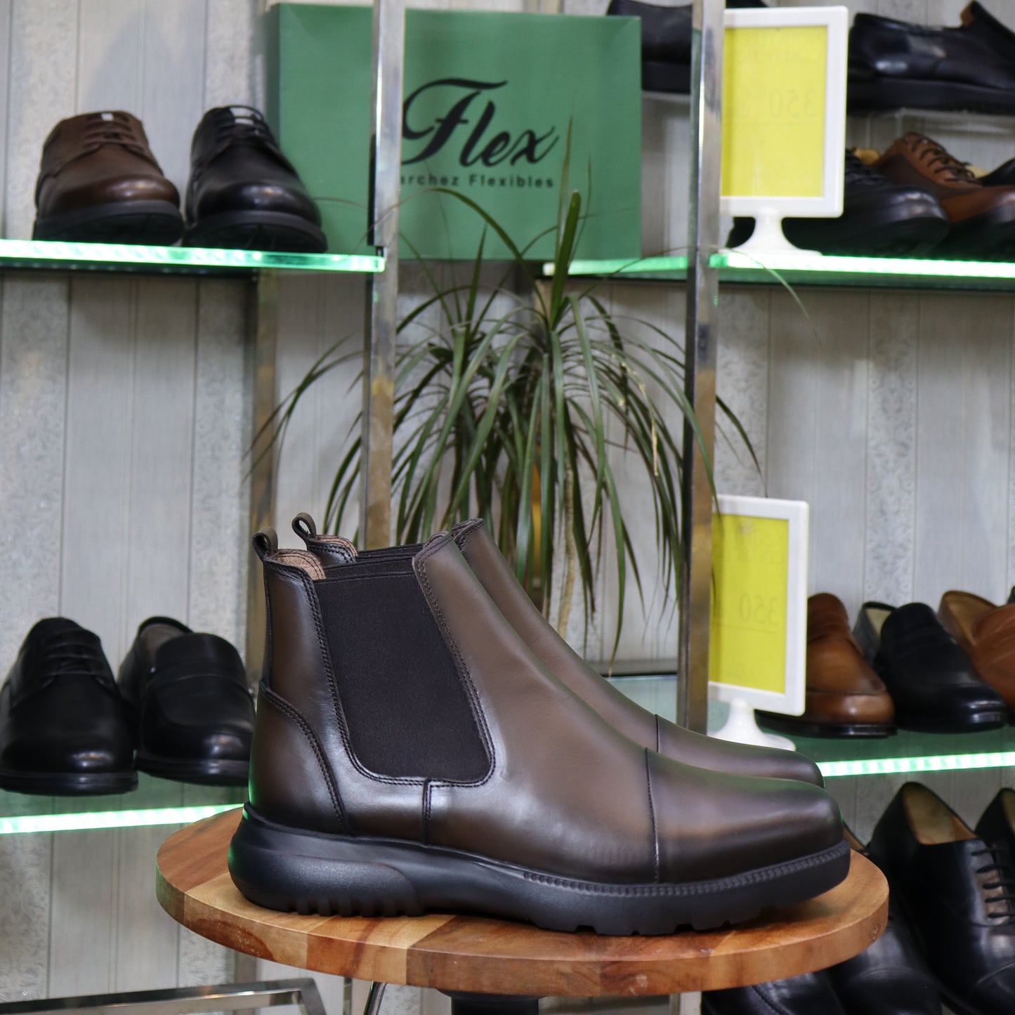 Bottine Chelsea En Cuir Marron Chocolat - Tidsi