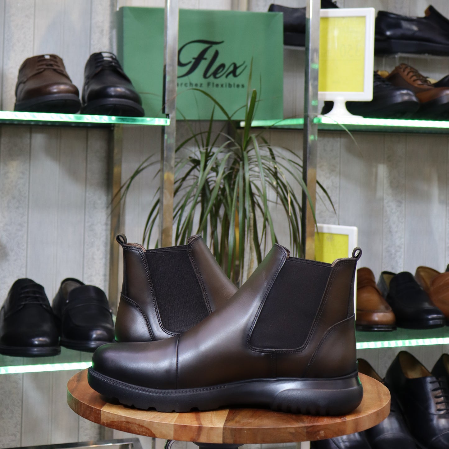 Bottine Chelsea En Cuir Marron Chocolat - Tidsi