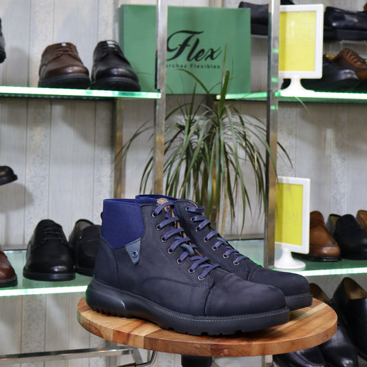 Bottine Chelsea En Cuir Bleu Nubuck - Assaka
