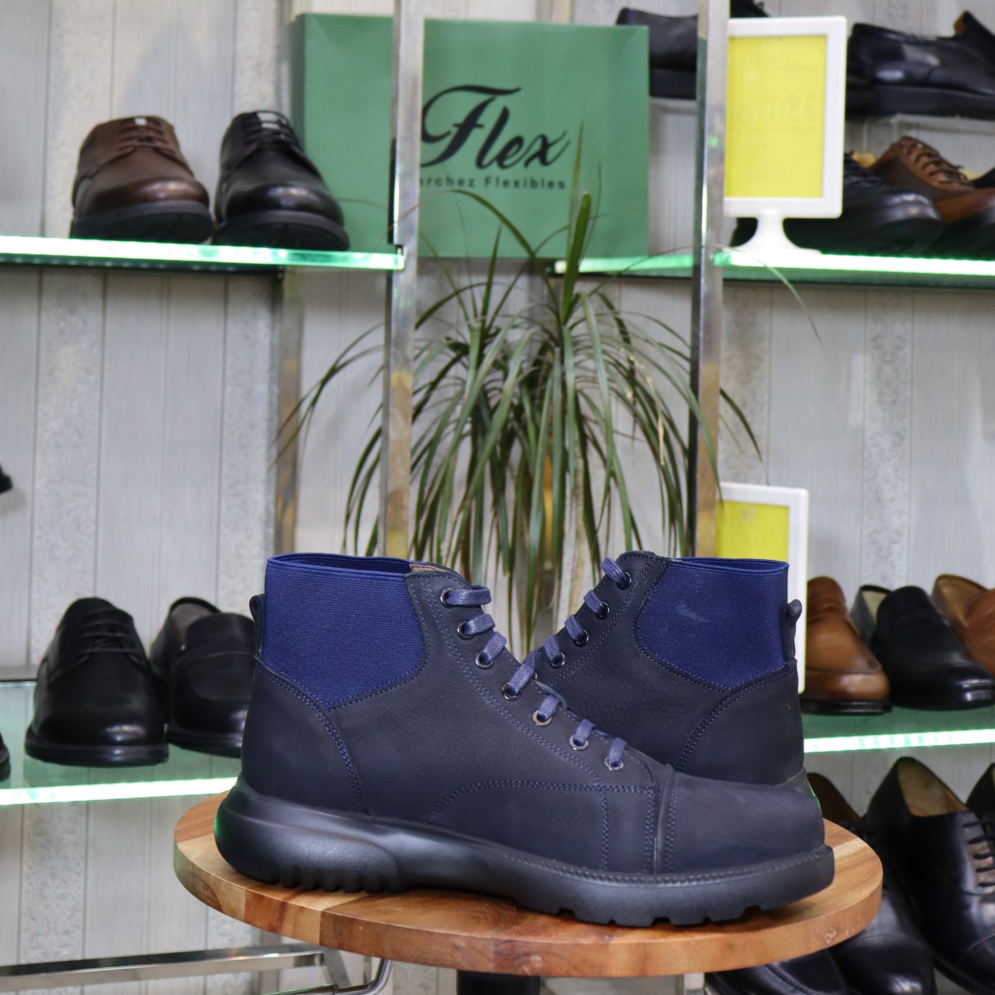 Bottine Chelsea En Cuir Bleu Nubuck - Assaka