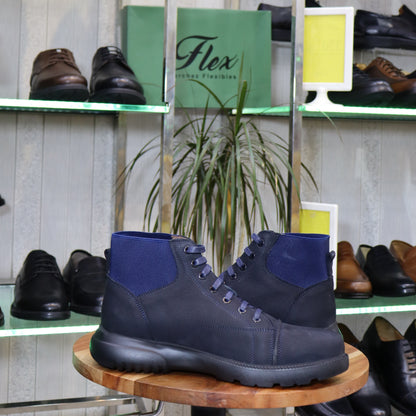 Bottine Chelsea En Cuir Bleu Nubuck - Assaka