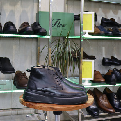 Bottine En Cuir Noir -  Berroum