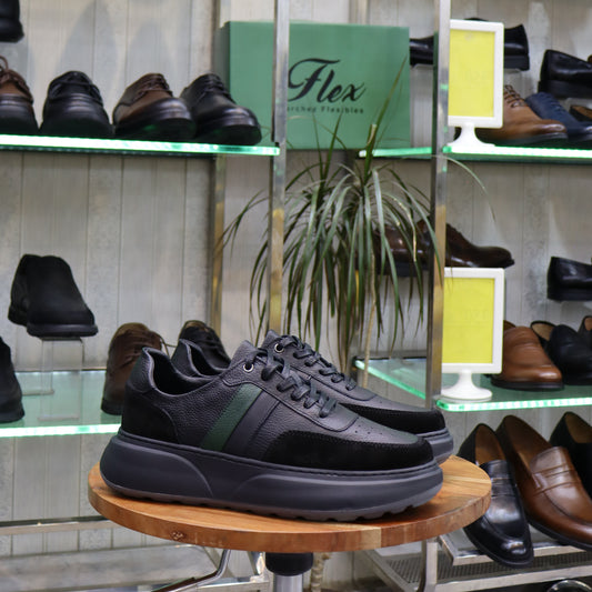 Basket  En Cuir Noir -  Azghar
