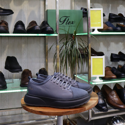 Basket  En Cuir Gris -  Cala