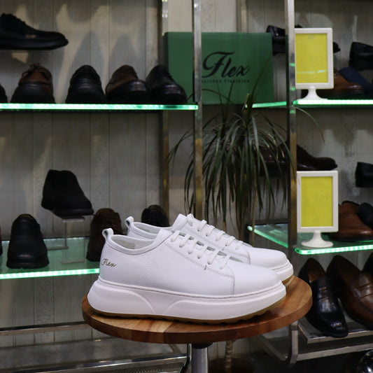 Basket  En Cuir Blanc -  Cala