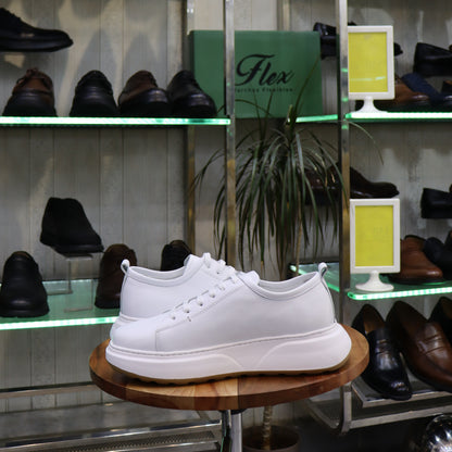 Basket  En Cuir Blanc -  Cala