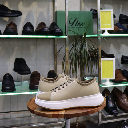 Basket  En Cuir Beige -  Cala