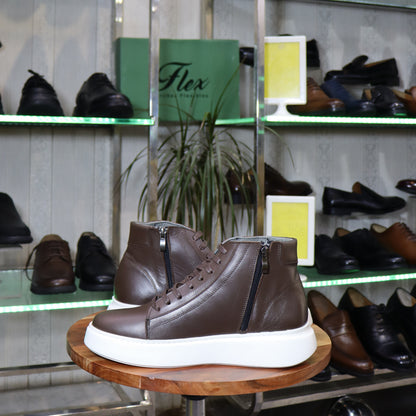 Bottine En Cuir Marron - Kaid