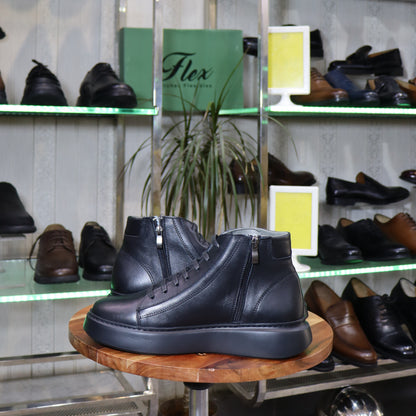 Bottine En Cuir Noir - Kaid