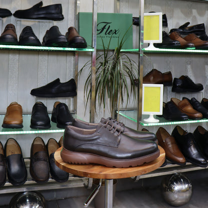 Chaussures Homme En Cuir Marron - Tidas