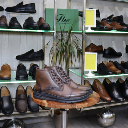 Bottine En Cuir Marron- Harold