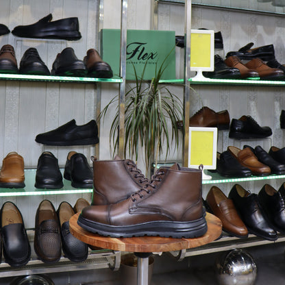 Bottine En Cuir Marron- Harold