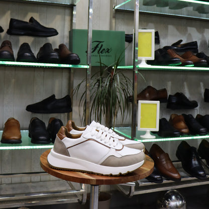 Basket  En Cuir Blanc - Iris