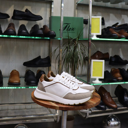 Basket  En Cuir Blanc - Iris