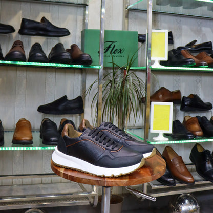 Basket  En Cuir Noir - Iris