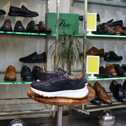 Basket  En Cuir Noir - Iris