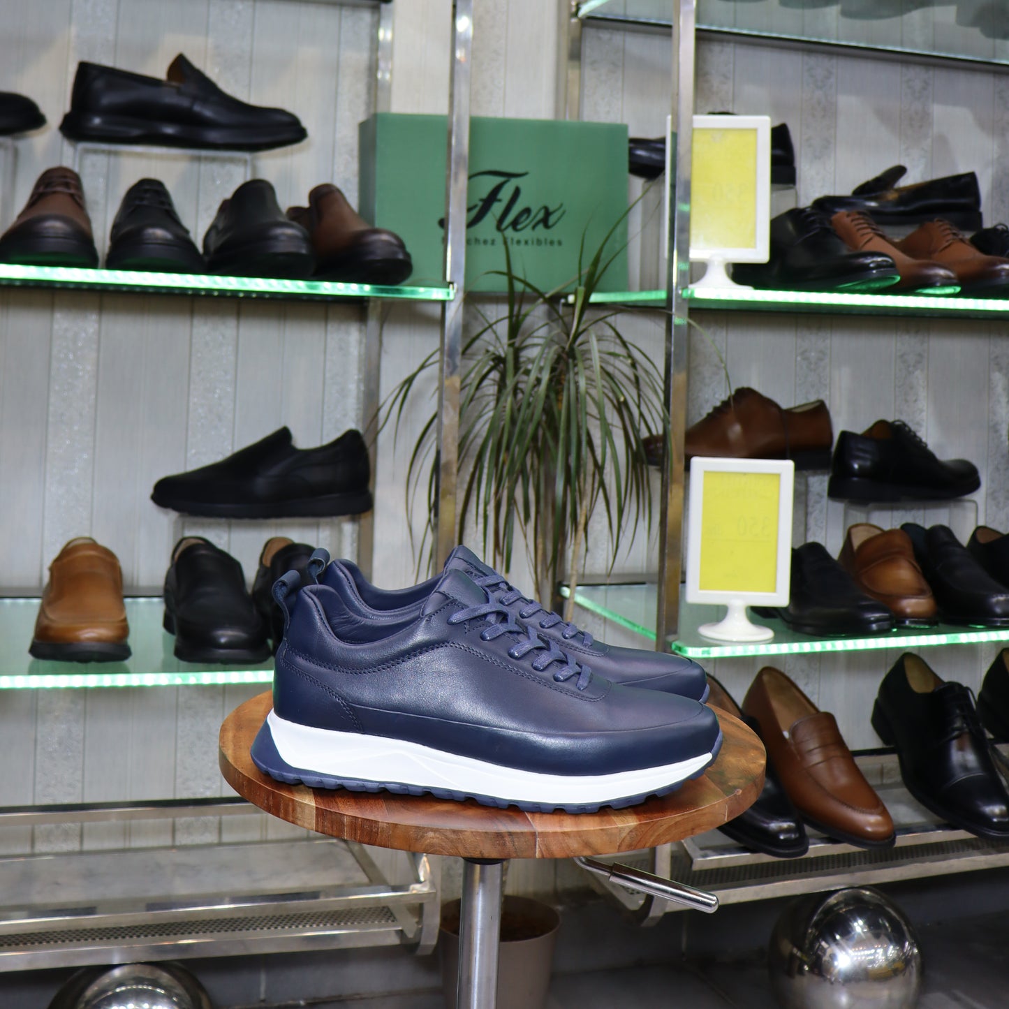 Basket  En Cuir Bleu - Zegga