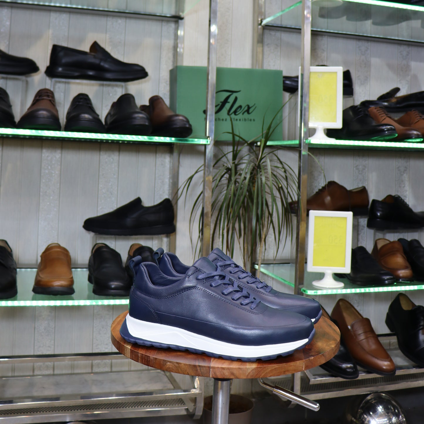 Basket  En Cuir Bleu - Zegga