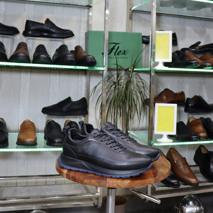 Basket  En Cuir Noir - Zegga