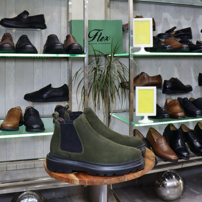 Bottine  En Cuir  daim vert - Trek - Flexshoes