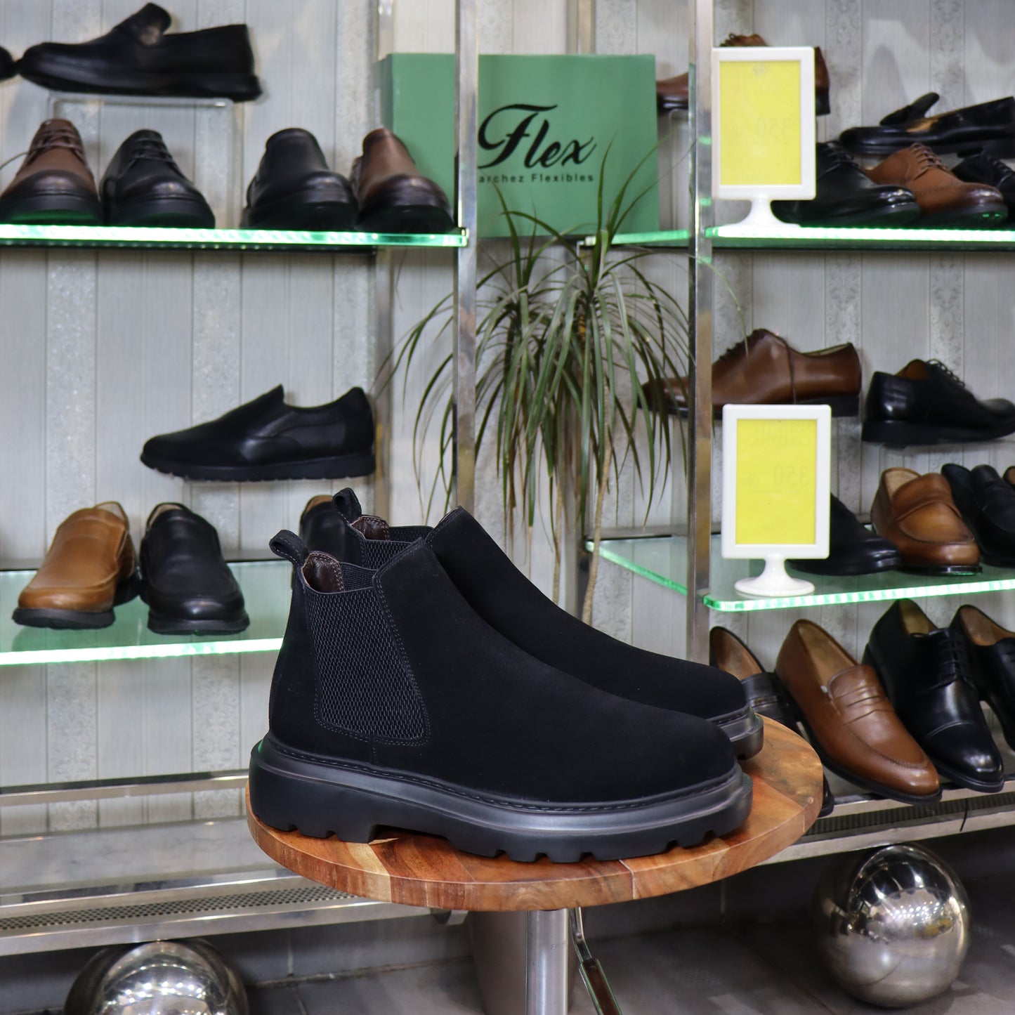 Bottine  En Cuir  daim Noir - Trek - Flexshoes