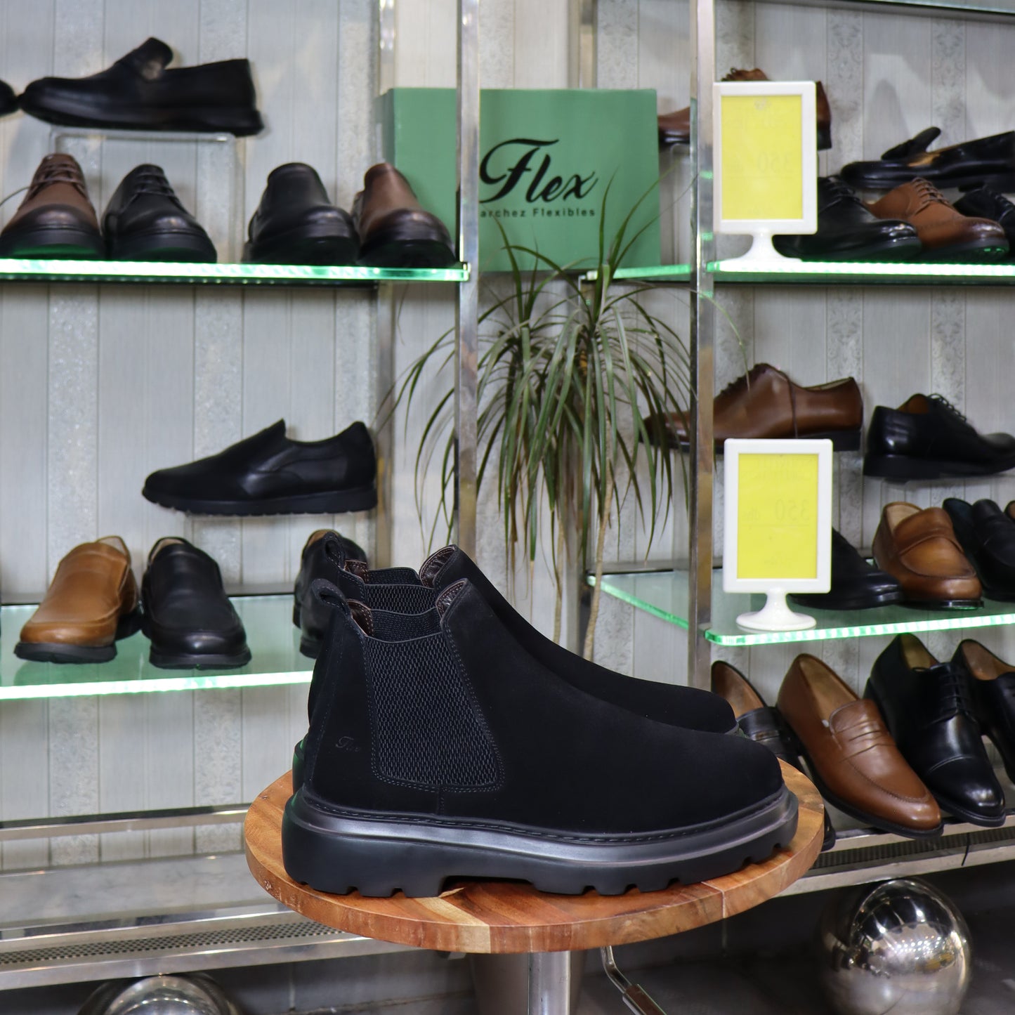 Bottine  En Cuir  daim Noir - Trek - Flexshoes