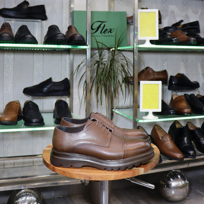 Chaussures Derby Homme En Cuir Marron – Semelle EVA  FlexShoes - Carlo