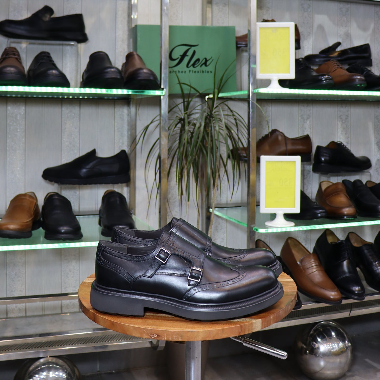 Chaussures  Homme Double Boucle En Cuir Noir – Semelle EVA  FlexShoes - Winford