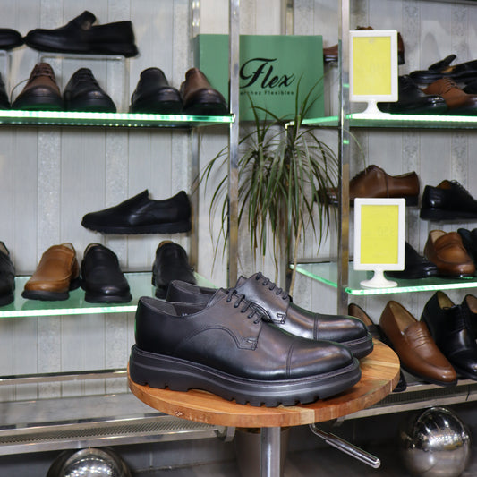 Chaussures Derby Homme En Cuir Noir – Semelle EVA FlexShoes -Urban