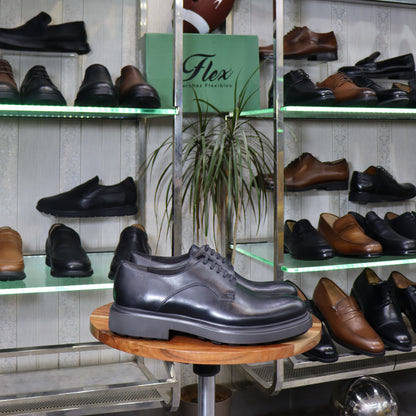 Chaussures Derby Homme En Cuir Noir – Semelle EVA  FlexShoes - Penford