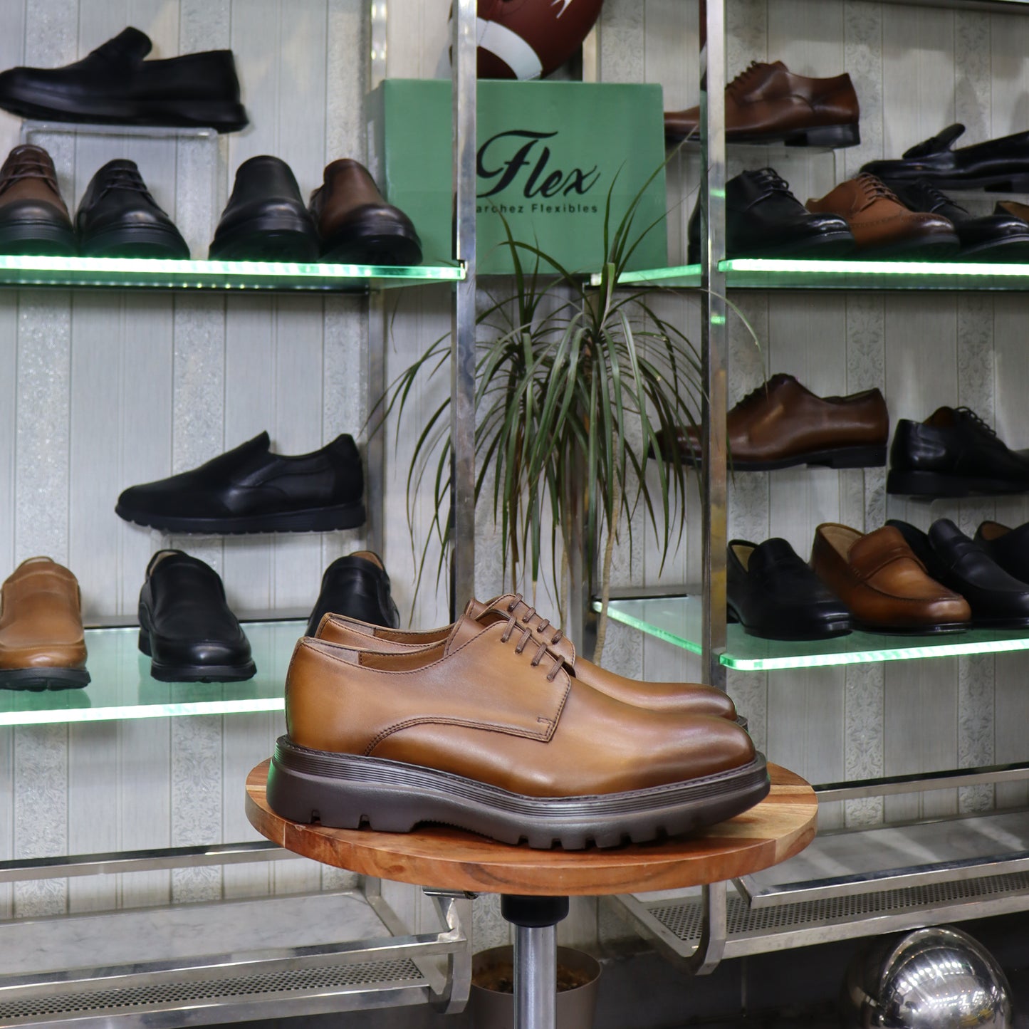 Chaussures Derby Homme En Cuir Tabac – Semelle EVA  FlexShoes - Peter