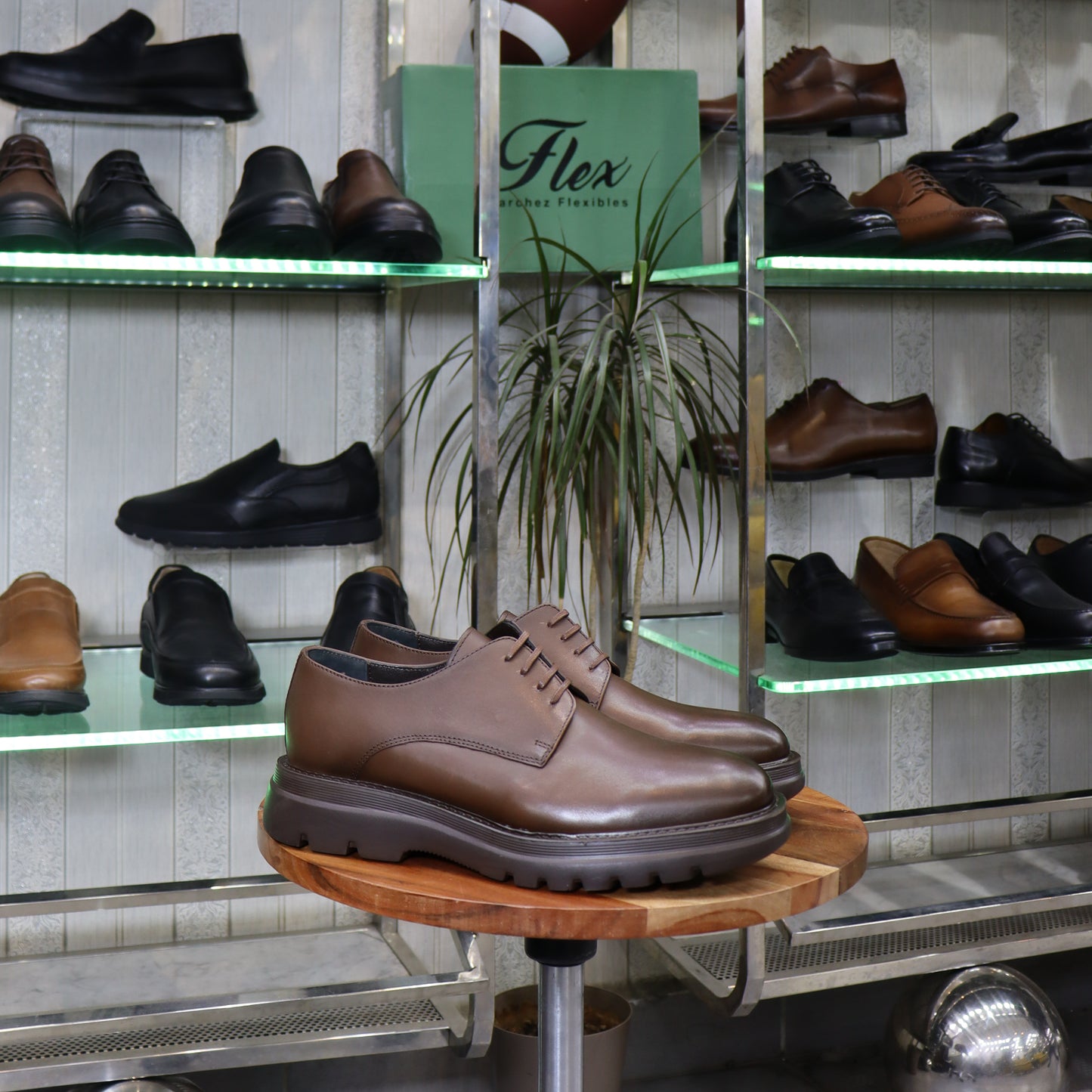 Chaussures Derby Homme En Cuir Maron – Semelle EVA  | FlexShoes - Peter