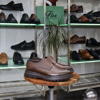 Chaussures Derby Homme En Cuir Maron – Semelle EVA  | FlexShoes - Peter