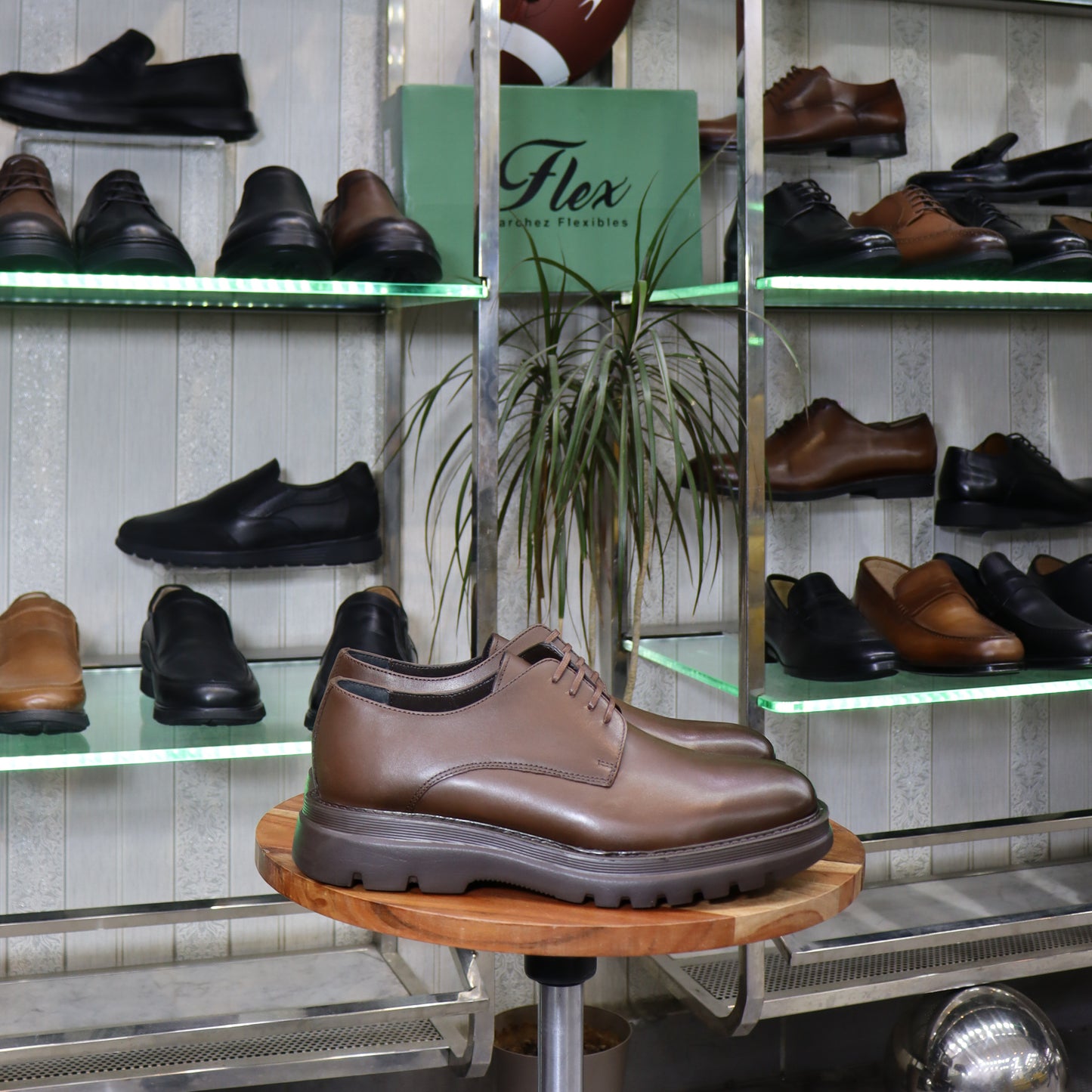 Chaussures Derby Homme En Cuir Maron – Semelle EVA  | FlexShoes - Peter