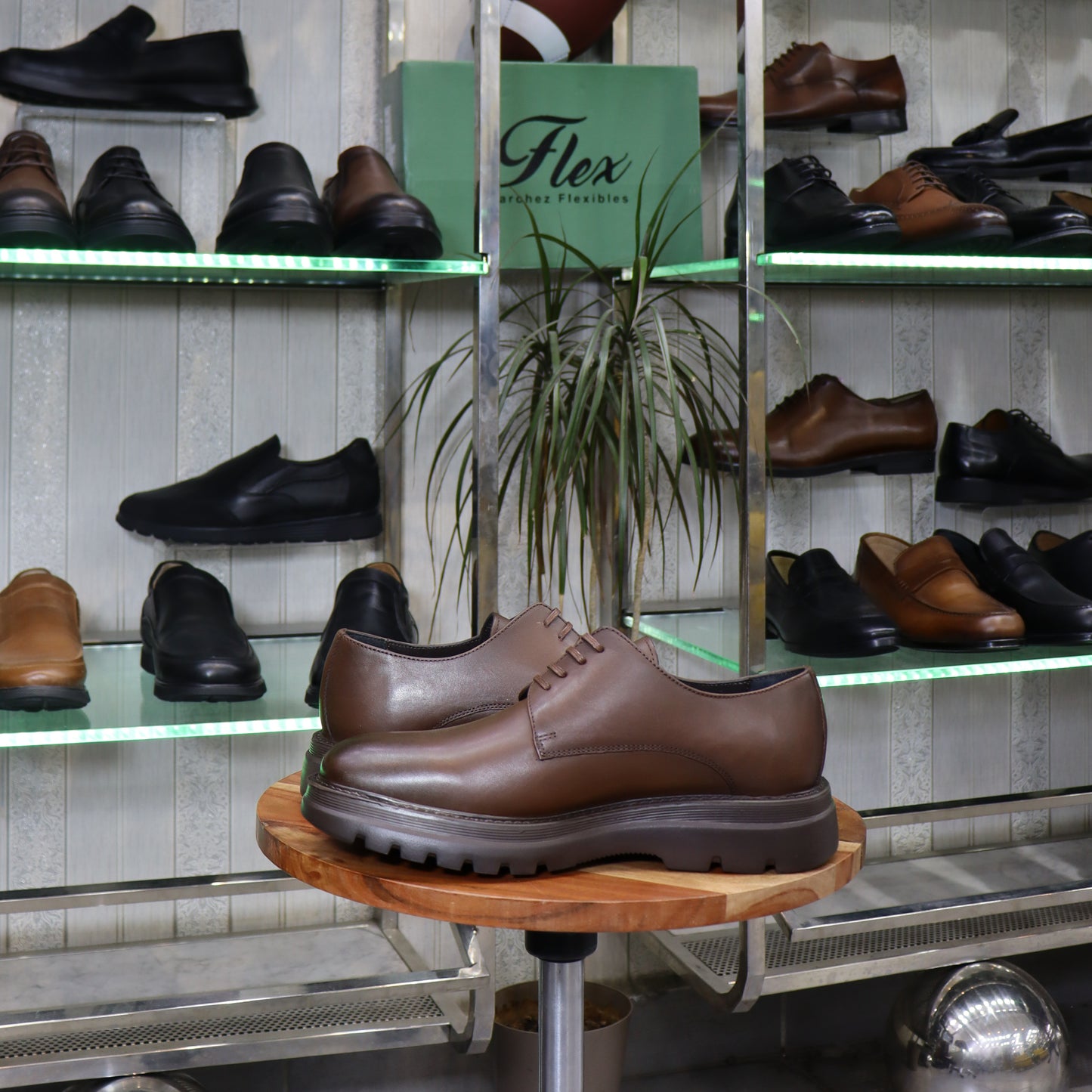 Chaussures Derby Homme En Cuir Maron – Semelle EVA  | FlexShoes - Peter