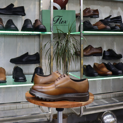 Chaussures Derby Homme En Cuir Tabac – Semelle EVA  | FlexShoes -  Leanardo