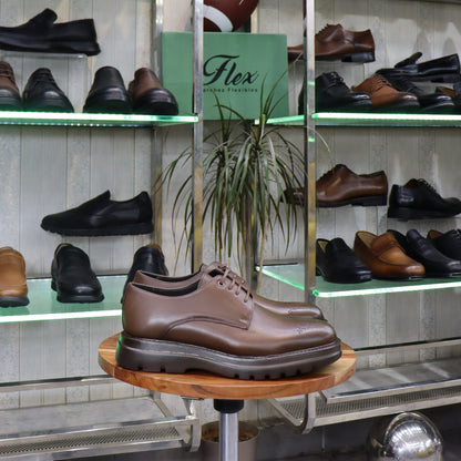 Chaussures Derby Homme En Cuir Marron – Semelle EVA| FlexShoes -  Leanardo