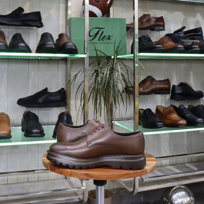 Chaussures Derby Homme En Cuir Marron – Semelle EVA| FlexShoes -  Leanardo